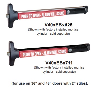 Detex V40xEB Alarmed Rim Exit Device (Battery)